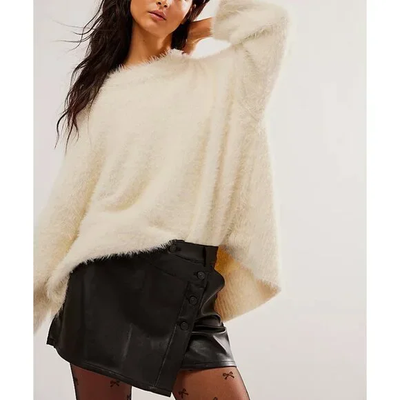 FREE PEOPLE Wynne Vegan Skirt / Black - Picture 2 of 5